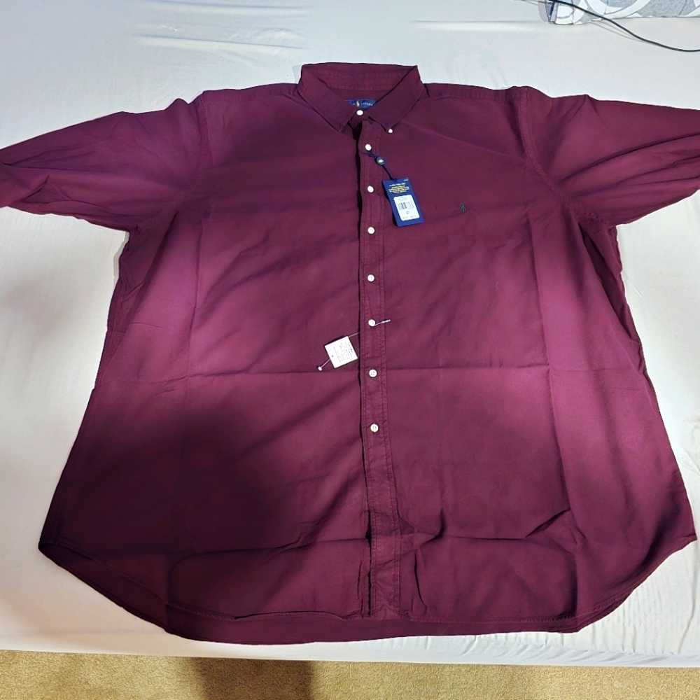 Polo Ralph Lauren-Harvard Wine-Embroidered Long Sleeve Shirt
